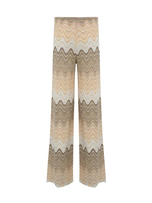 Pantalone Amalia in maglia raschel Beige Mc2 Saint Barth | AMALIA00187H RACHEL SEA WAVE 11